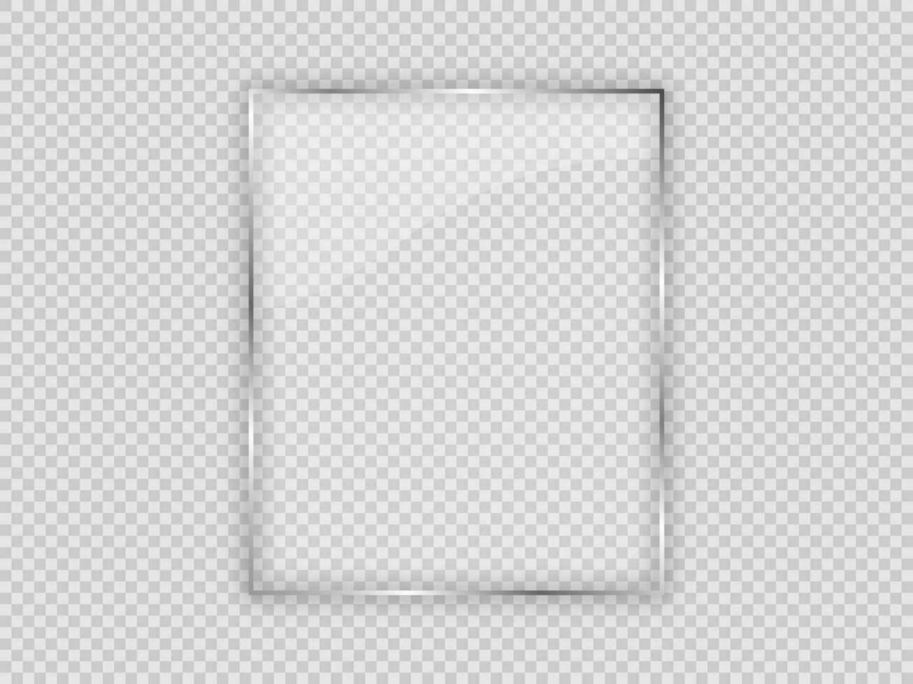 Glass plate in vertical frame vector