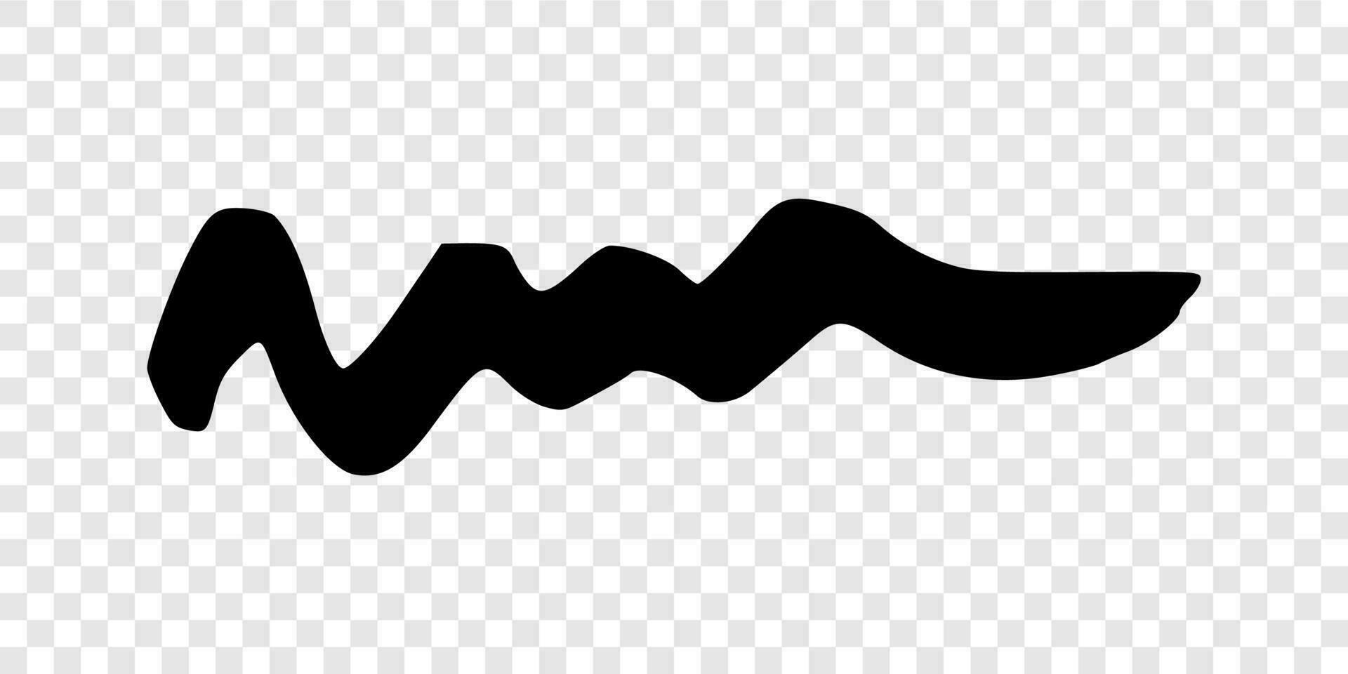 Black wavy grunge brush strokes vector