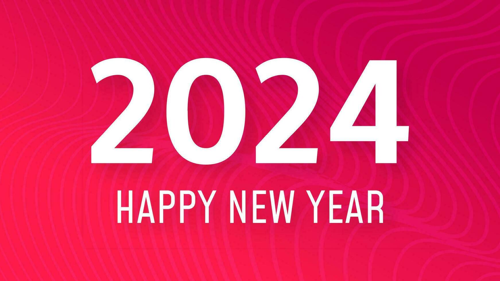 2024 Happy New Year on colorful background vector