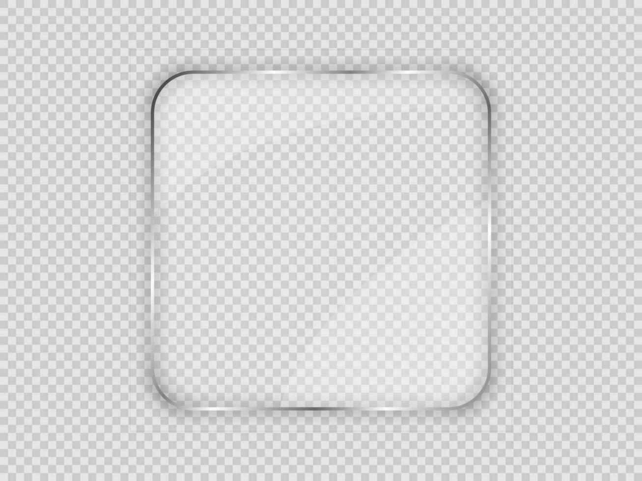 Glass plate in rounded square frame vector