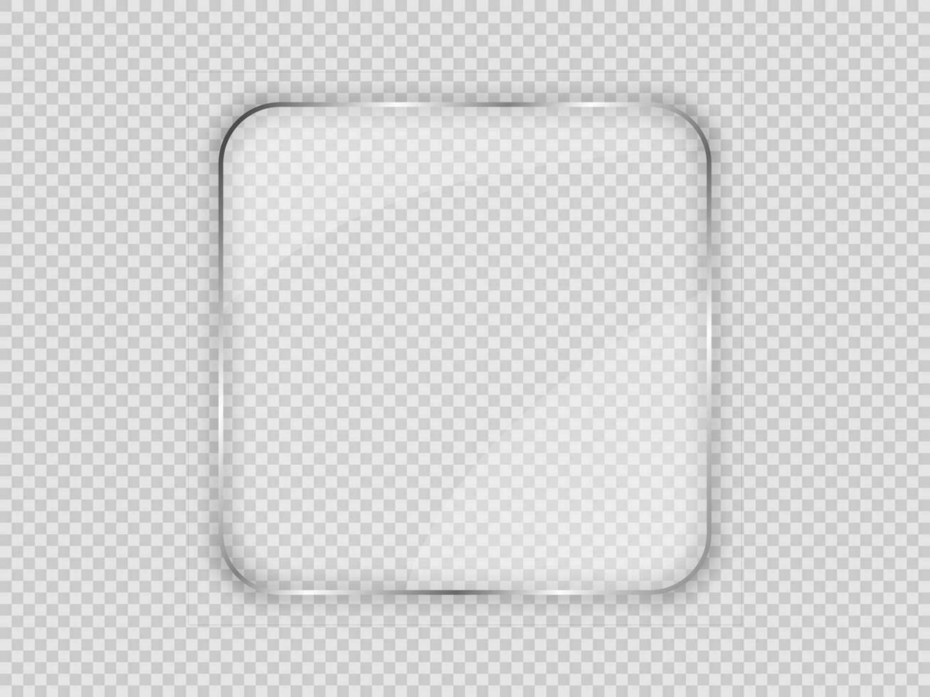 Glass plate in rounded square frame vector