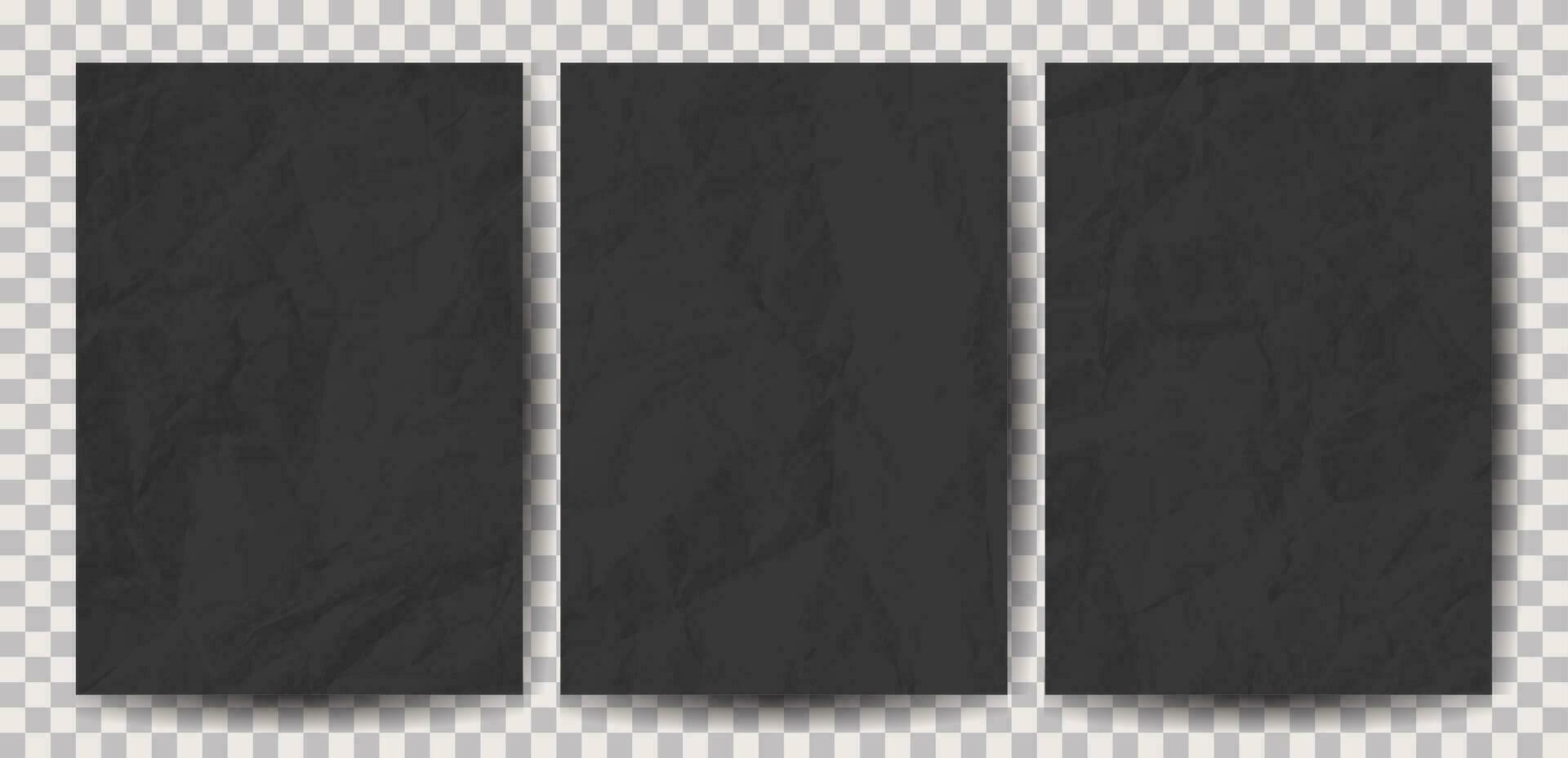 Set of A4 pages crumpled paper vector