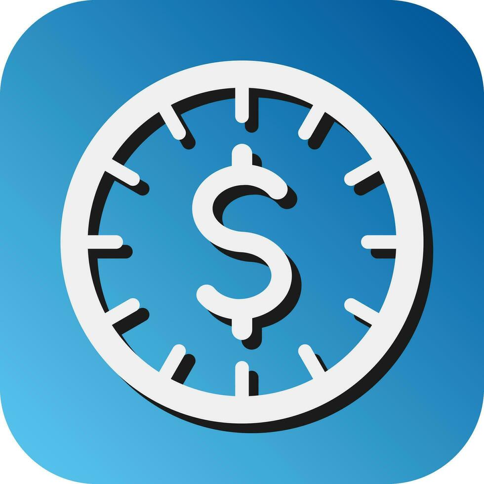 Time Is Money Vector Glyph Gradient Background Icon For Personal And Commercial Use.