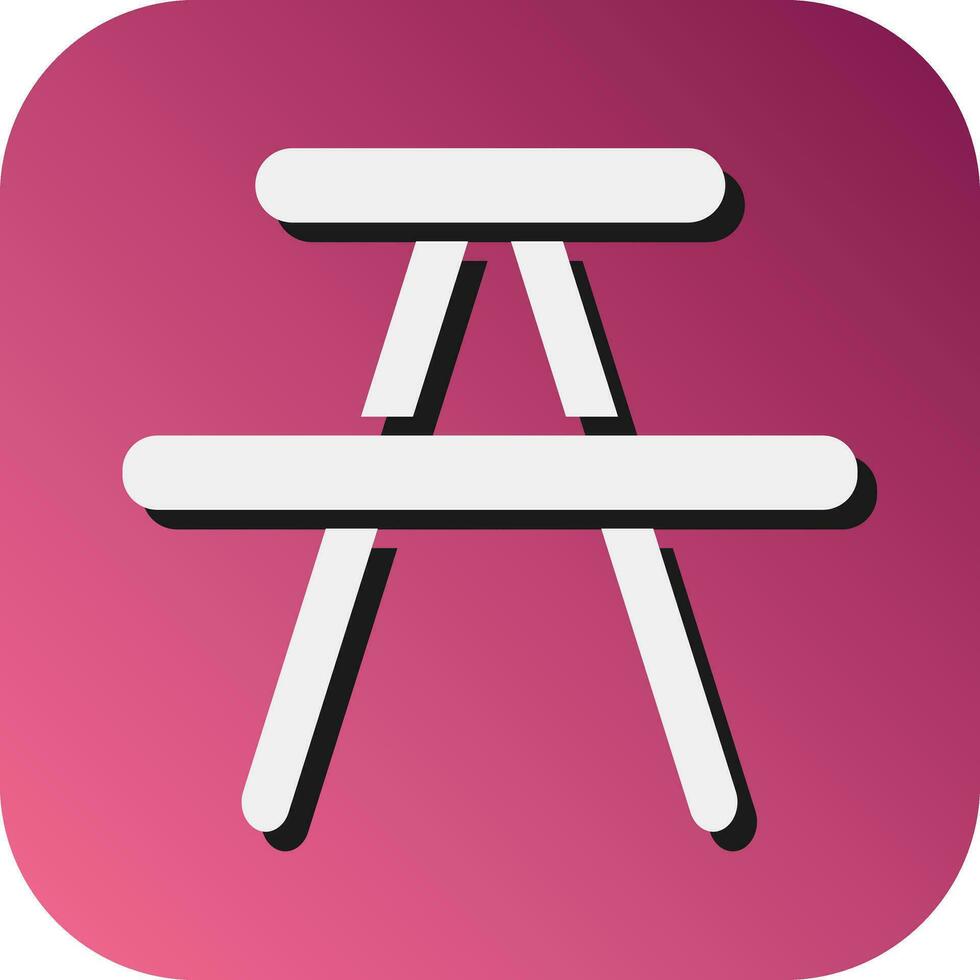 Picnic Table Vector Glyph Gradient Background Icon For Personal And Commercial Use.