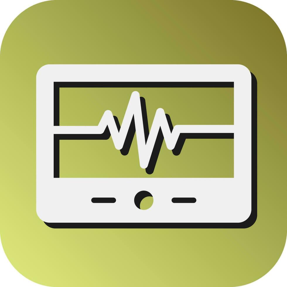 Cardiac Monitor Vector Glyph Gradient Background Icon For Personal And Commercial Use.
