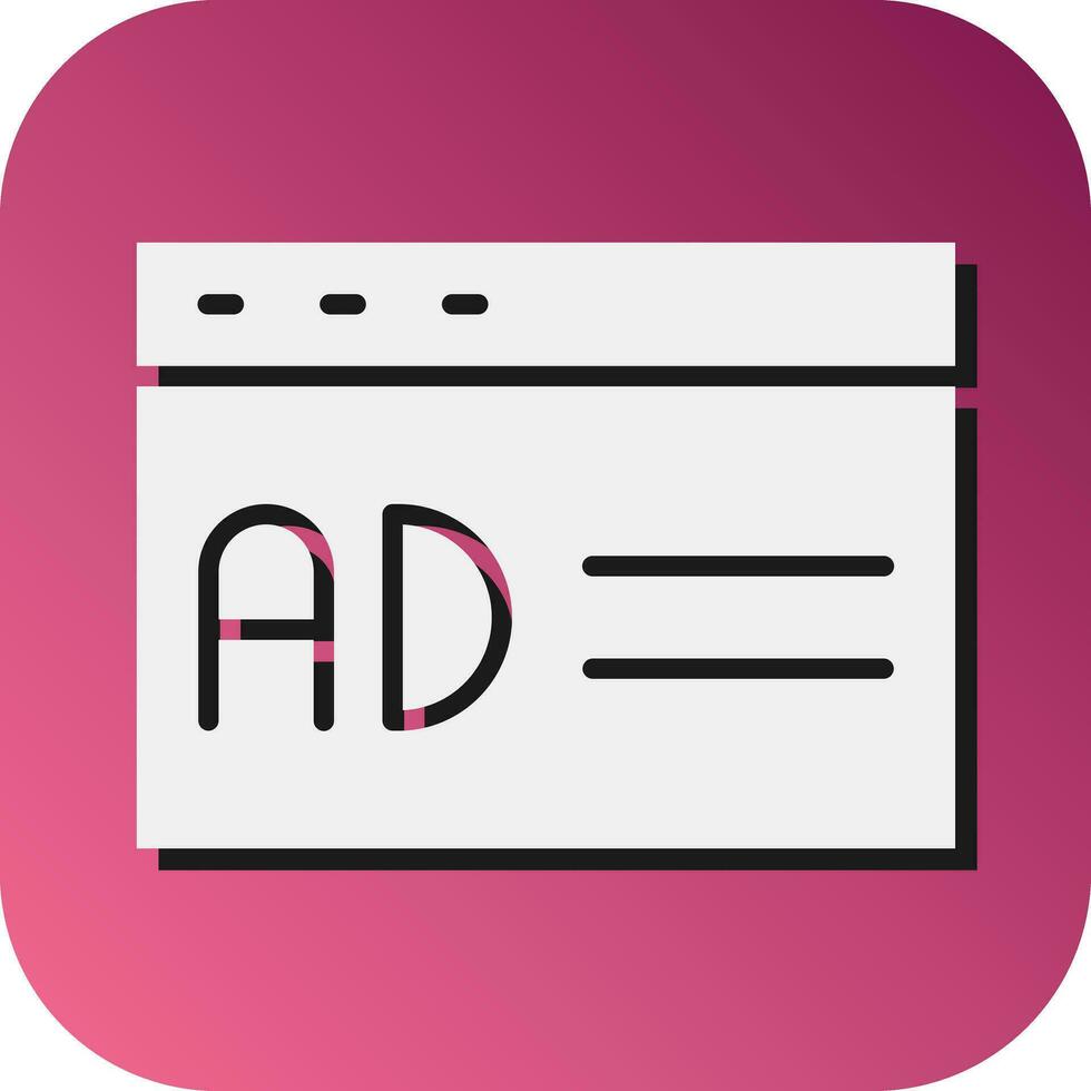 Advertising Vector Glyph Gradient Background Icon For Personal And Commercial Use.