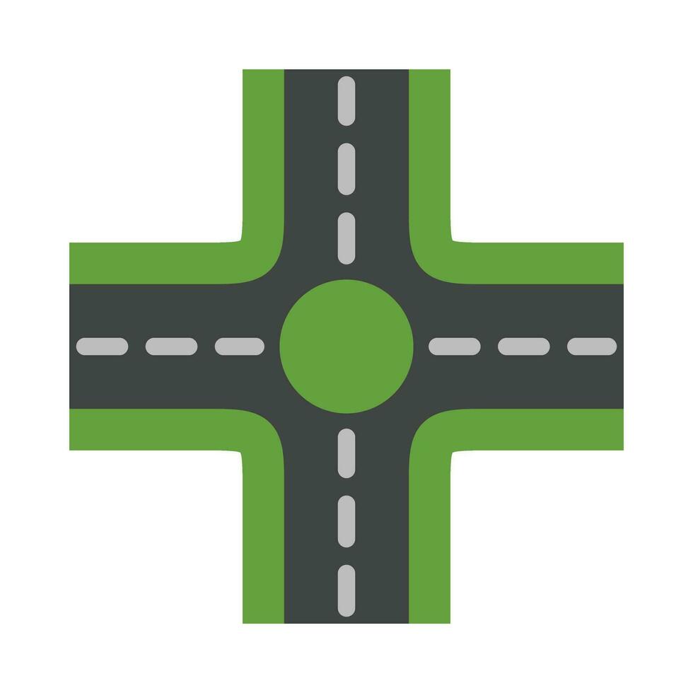cruce de caminos vector plano icono para personal y comercial usar.