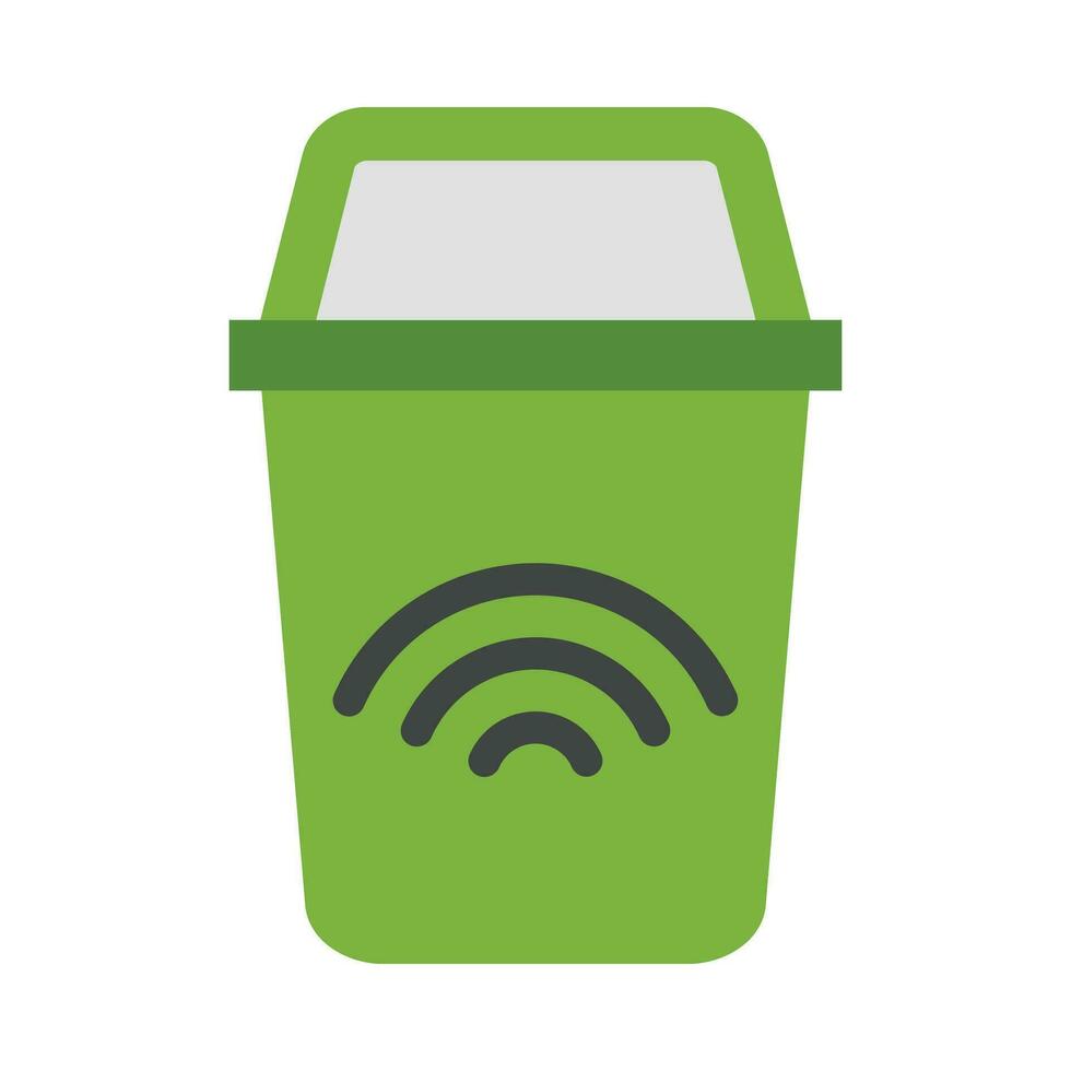 Smart Trash Vector Flat Icon For Personal And Commercial Use.