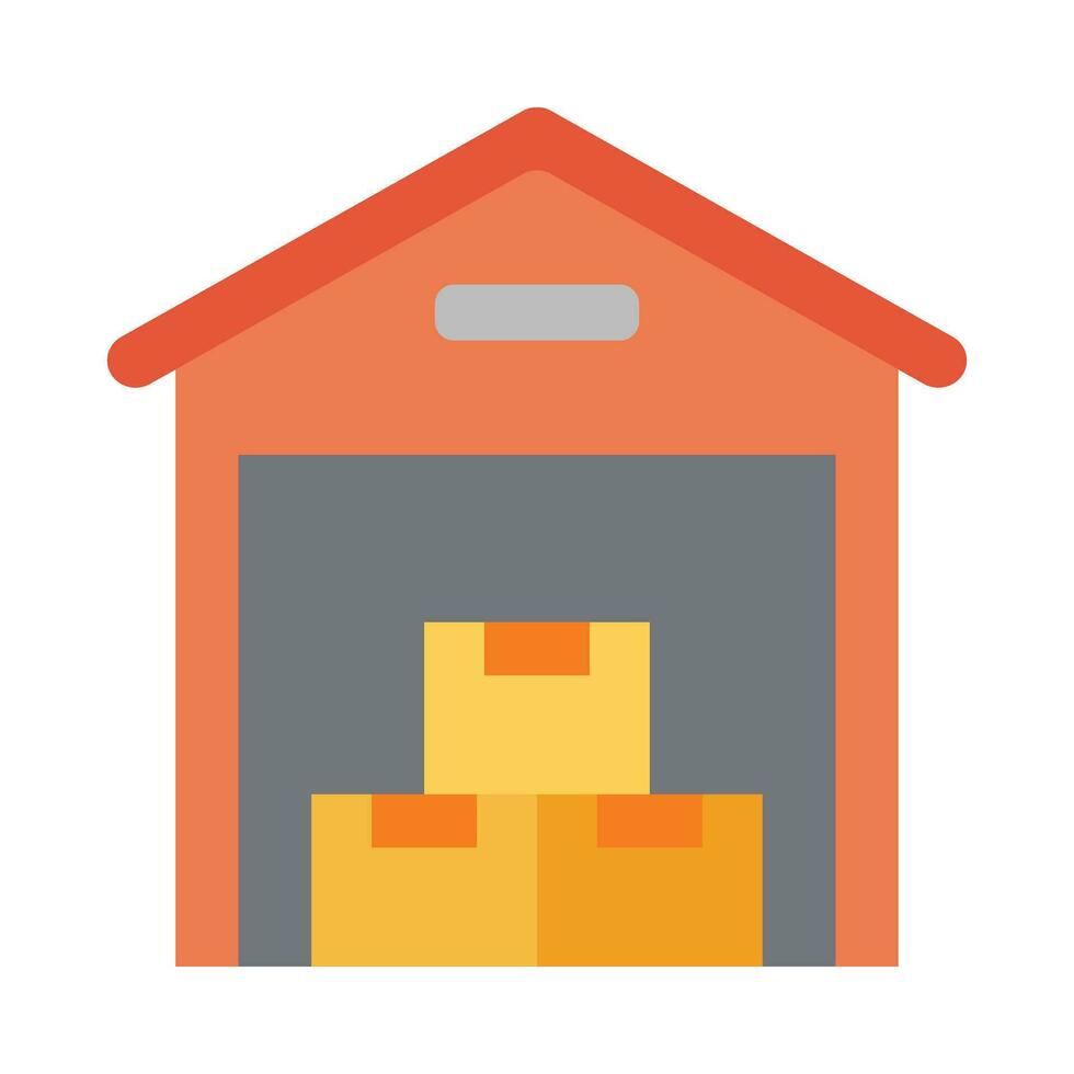 Warehouse Vector Flat Icon For Personal And Commercial Use.