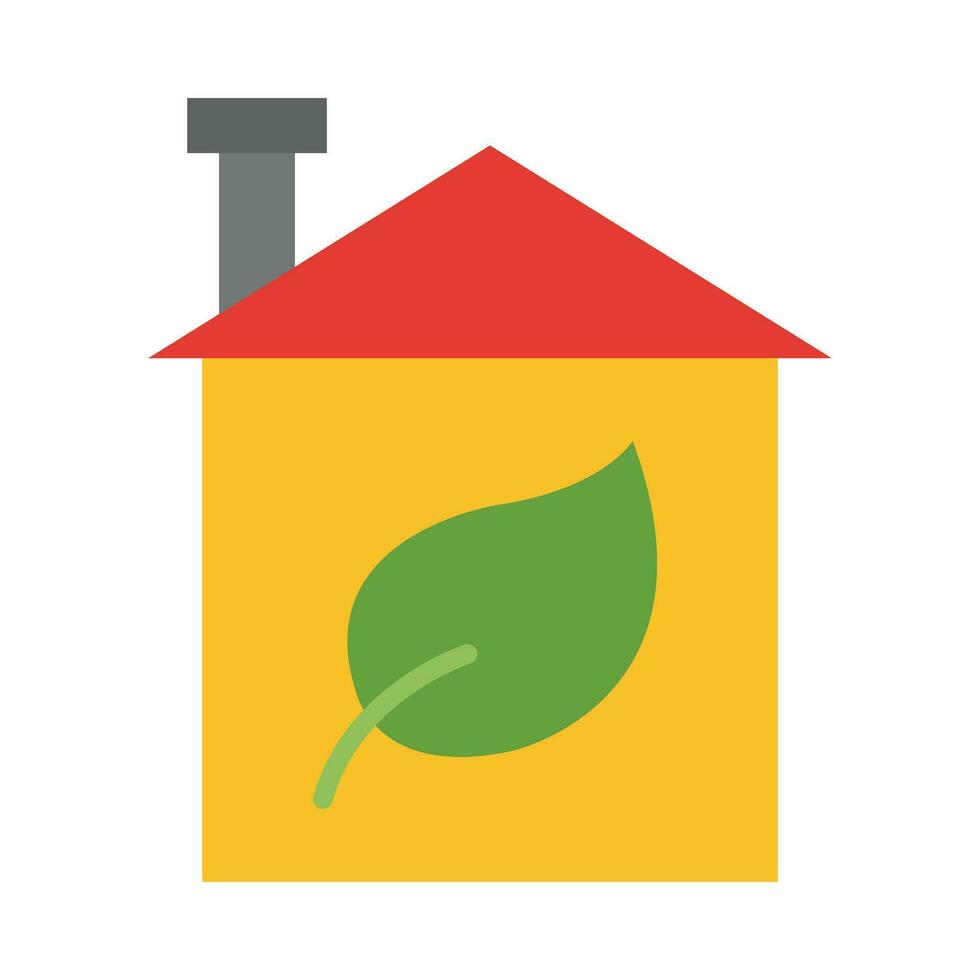 Eco House Vector Flat Icon For Personal And Commercial Use.