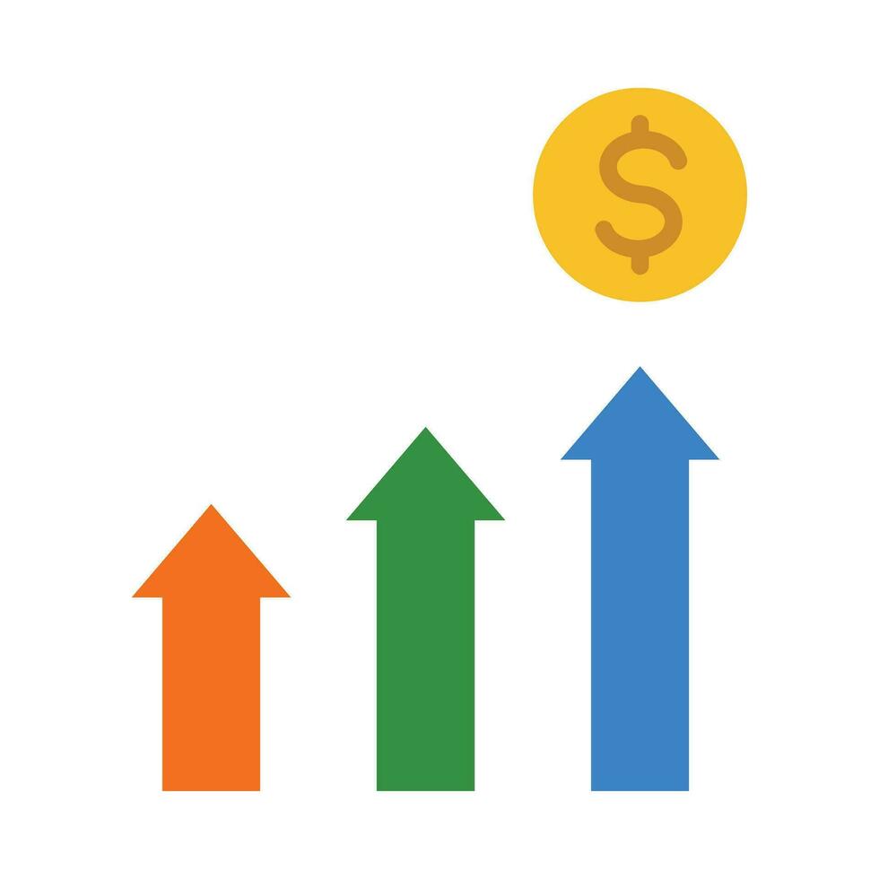 Profit Growth Vector Flat Icon For Personal And Commercial Use.