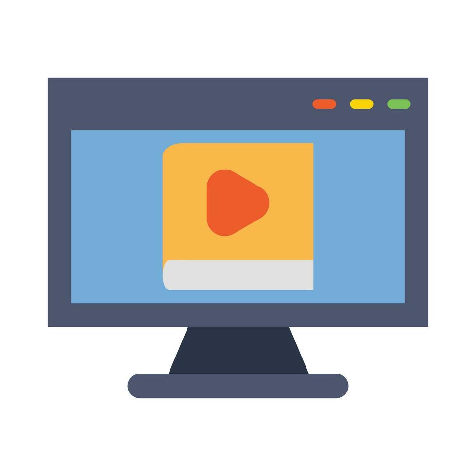 Digital Library Vector Flat Icon For Personal And Commercial Use.