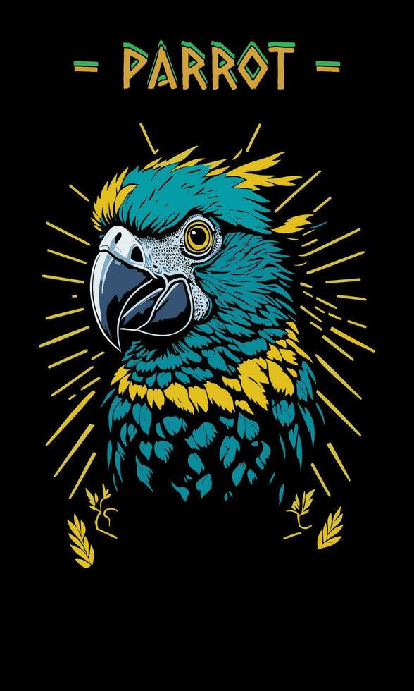 AI generated head parrot vector illustration mascot design