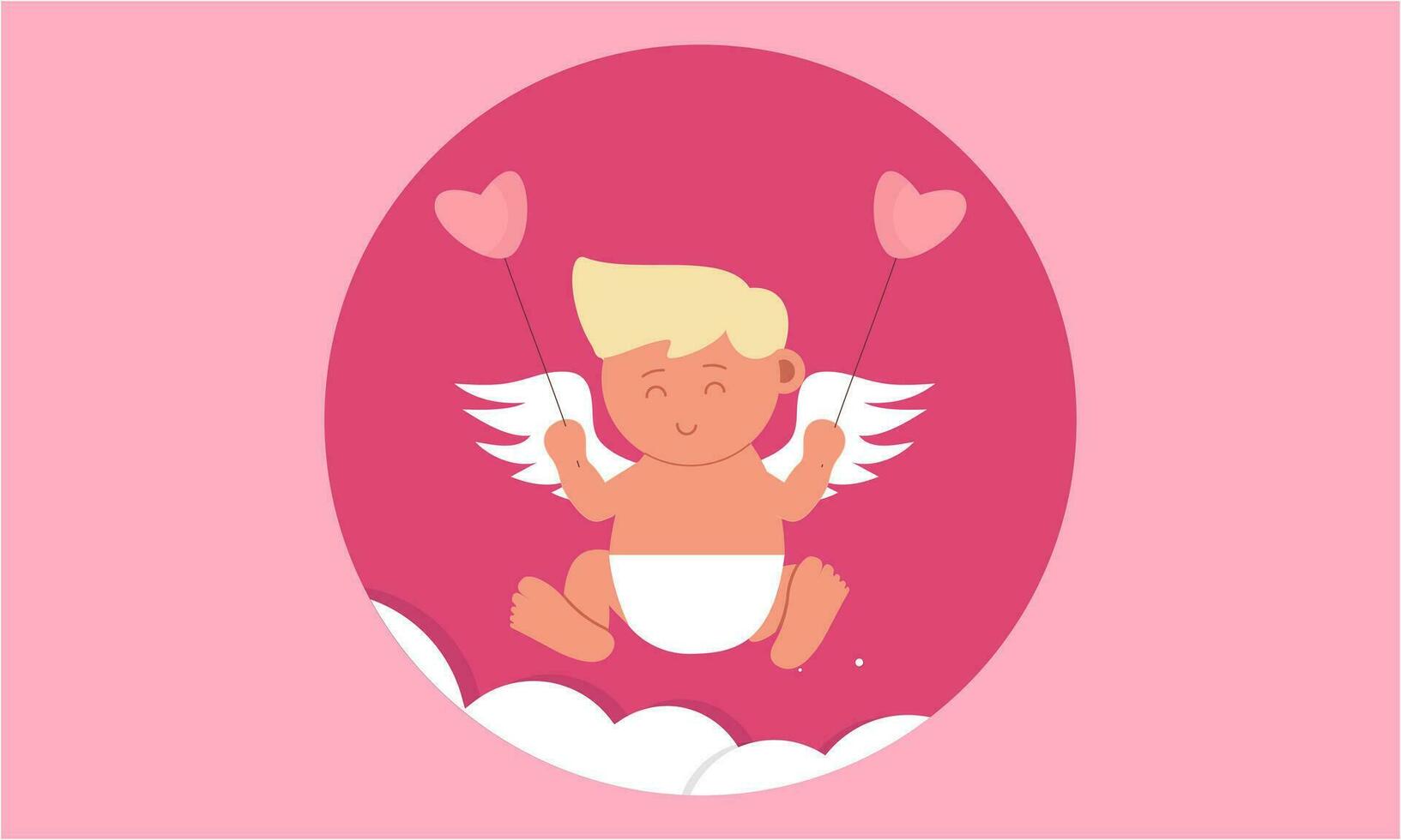 Cupids sky valentine day background vector