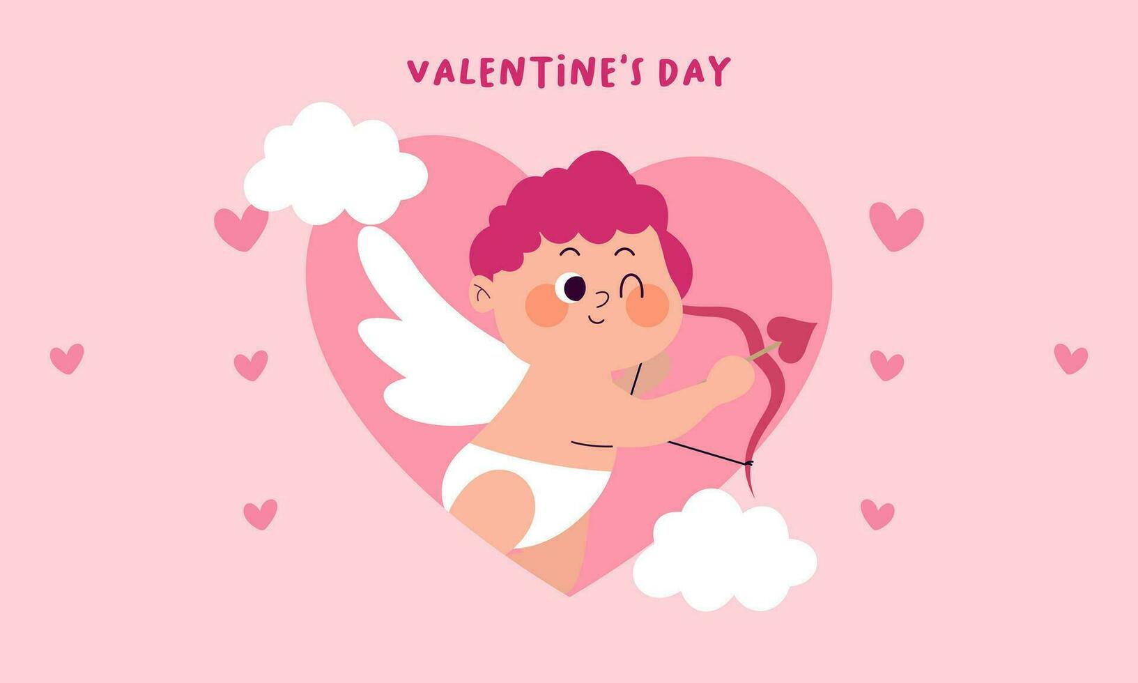 Cupids sky valentine day background vector