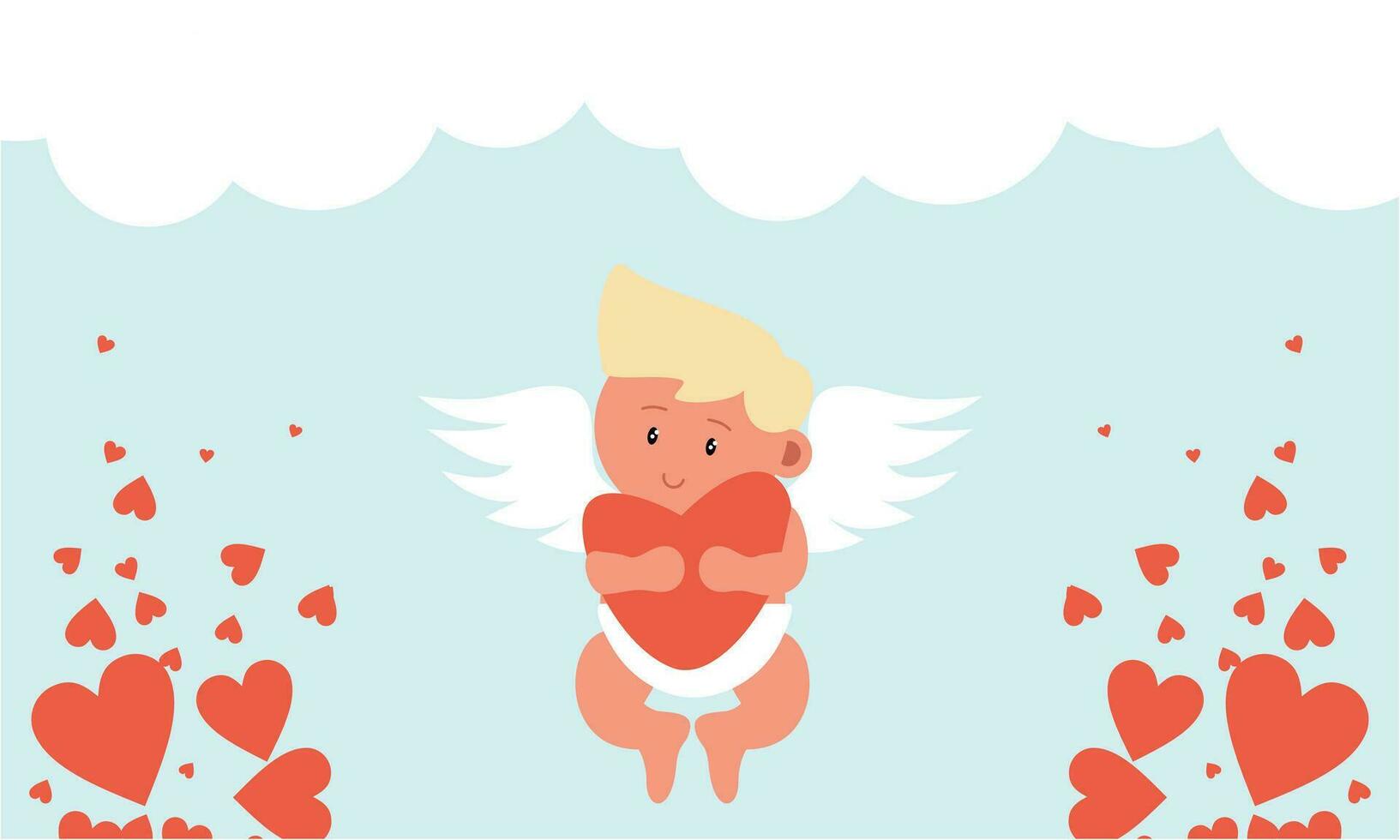 cupidos cielo enamorado día antecedentes vector