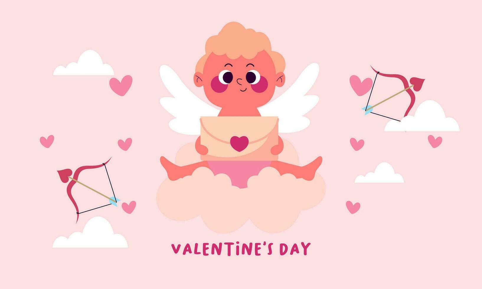 Cupids sky valentine day background vector