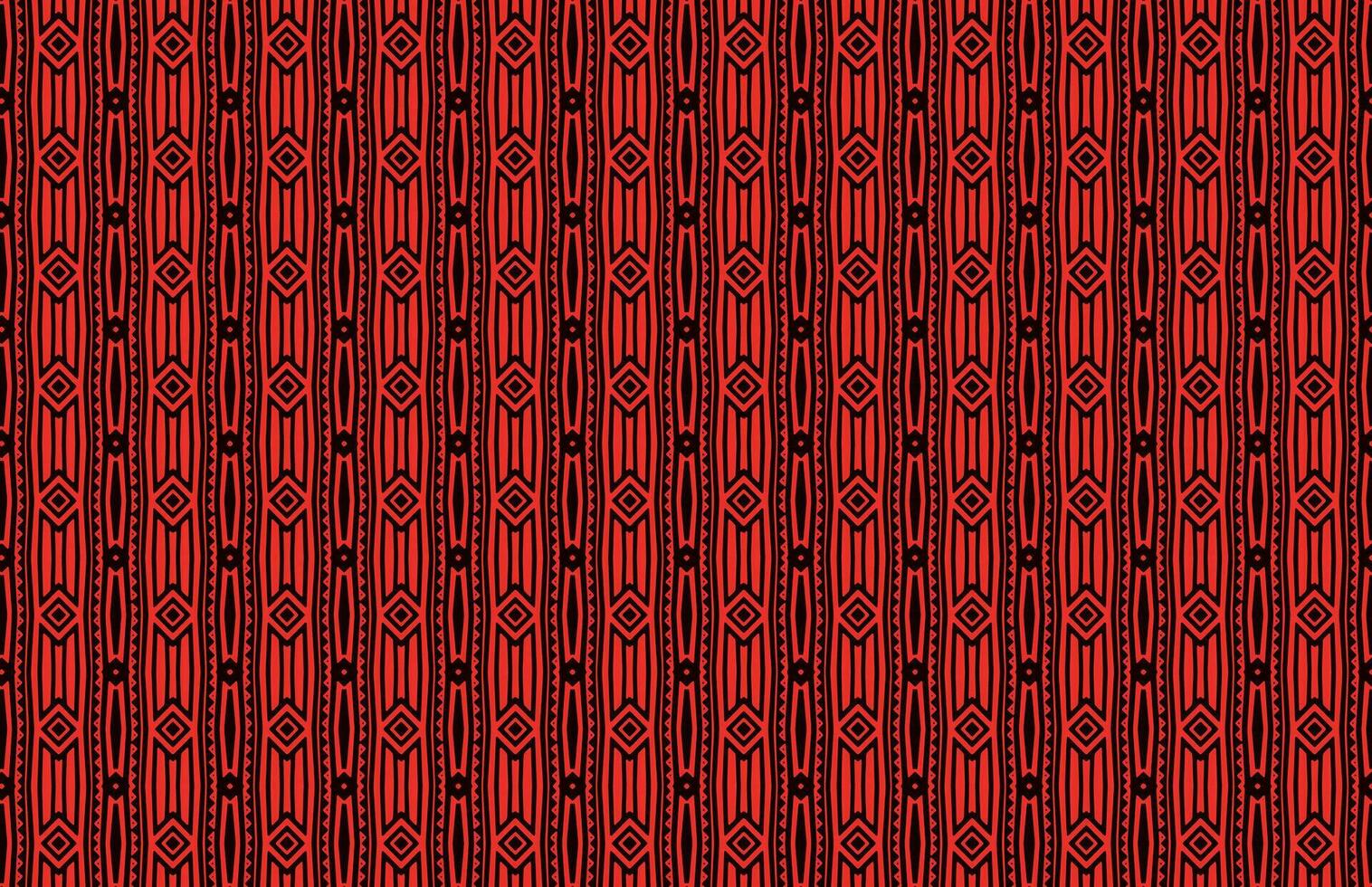Red tribal stripes fabric design pattern vector