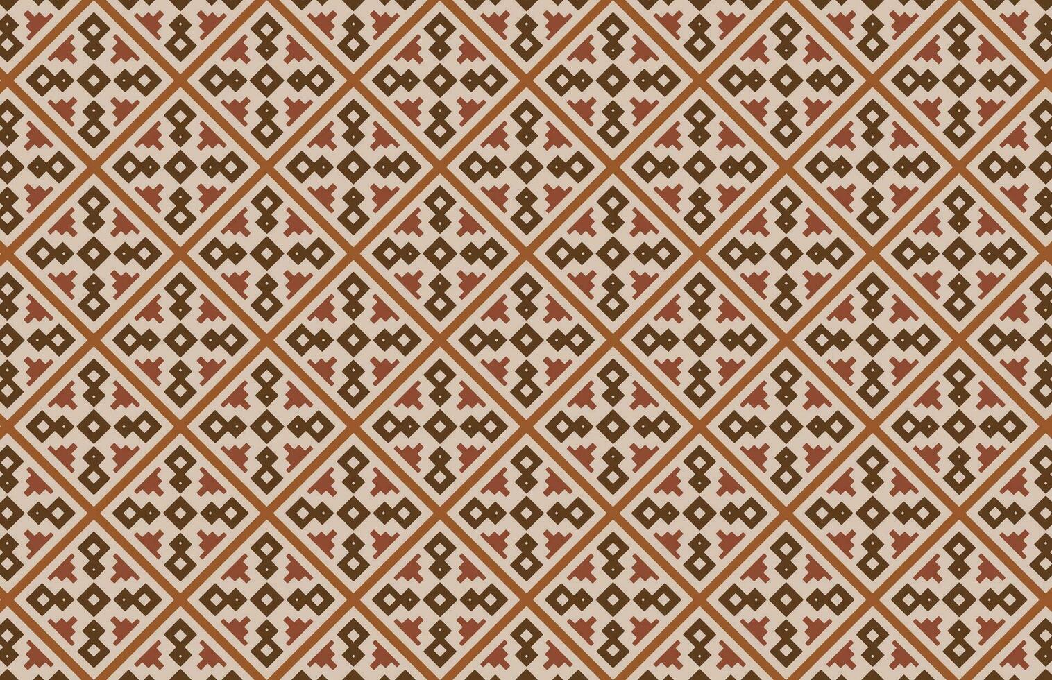 Brown square fabric design pattern vector