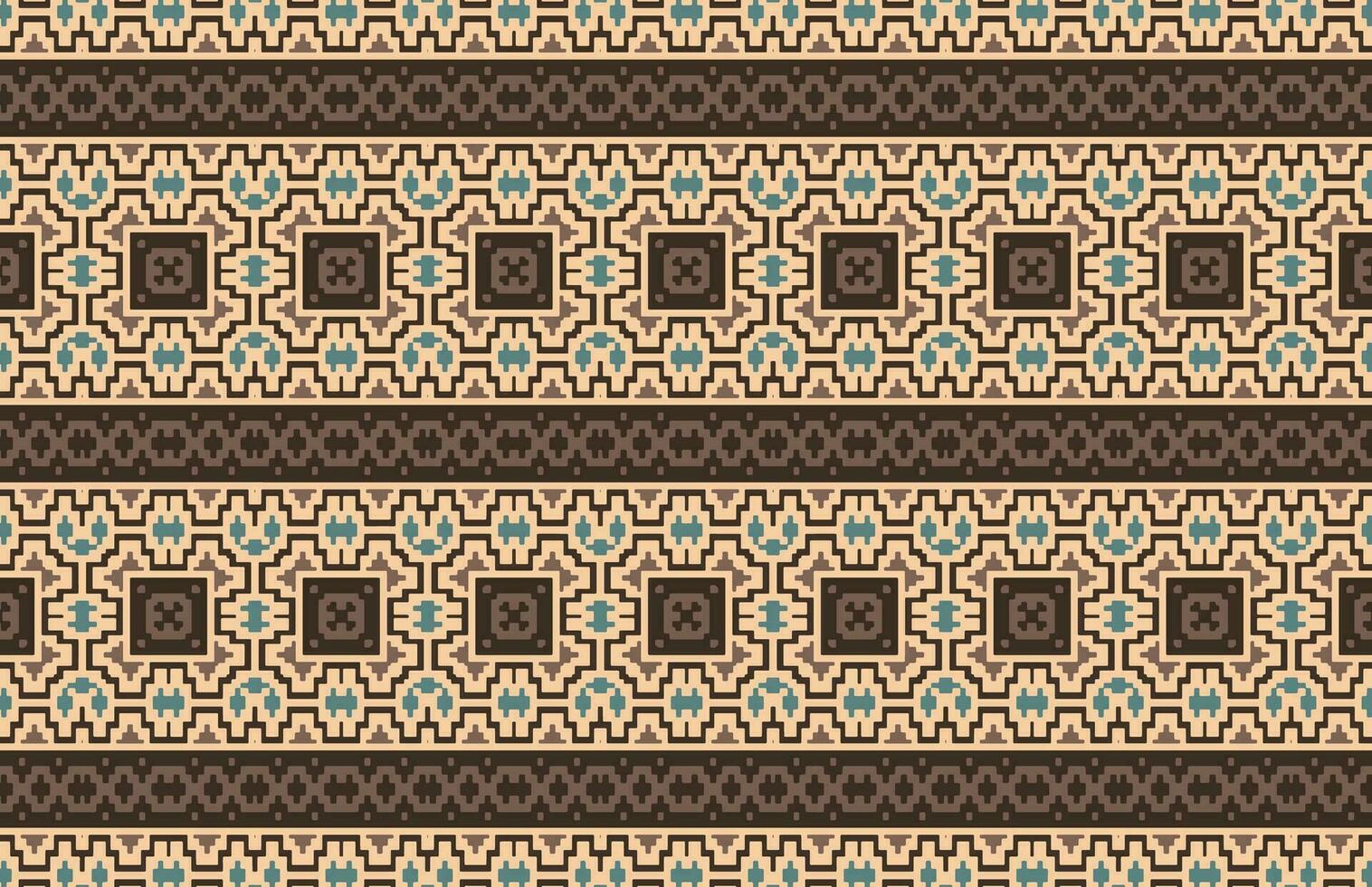Blue and brown fabric design pattern vector