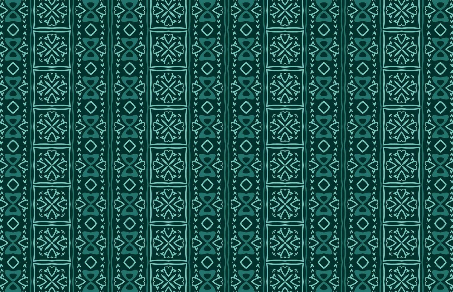 Blue grunge tribal fabric design pattern vector