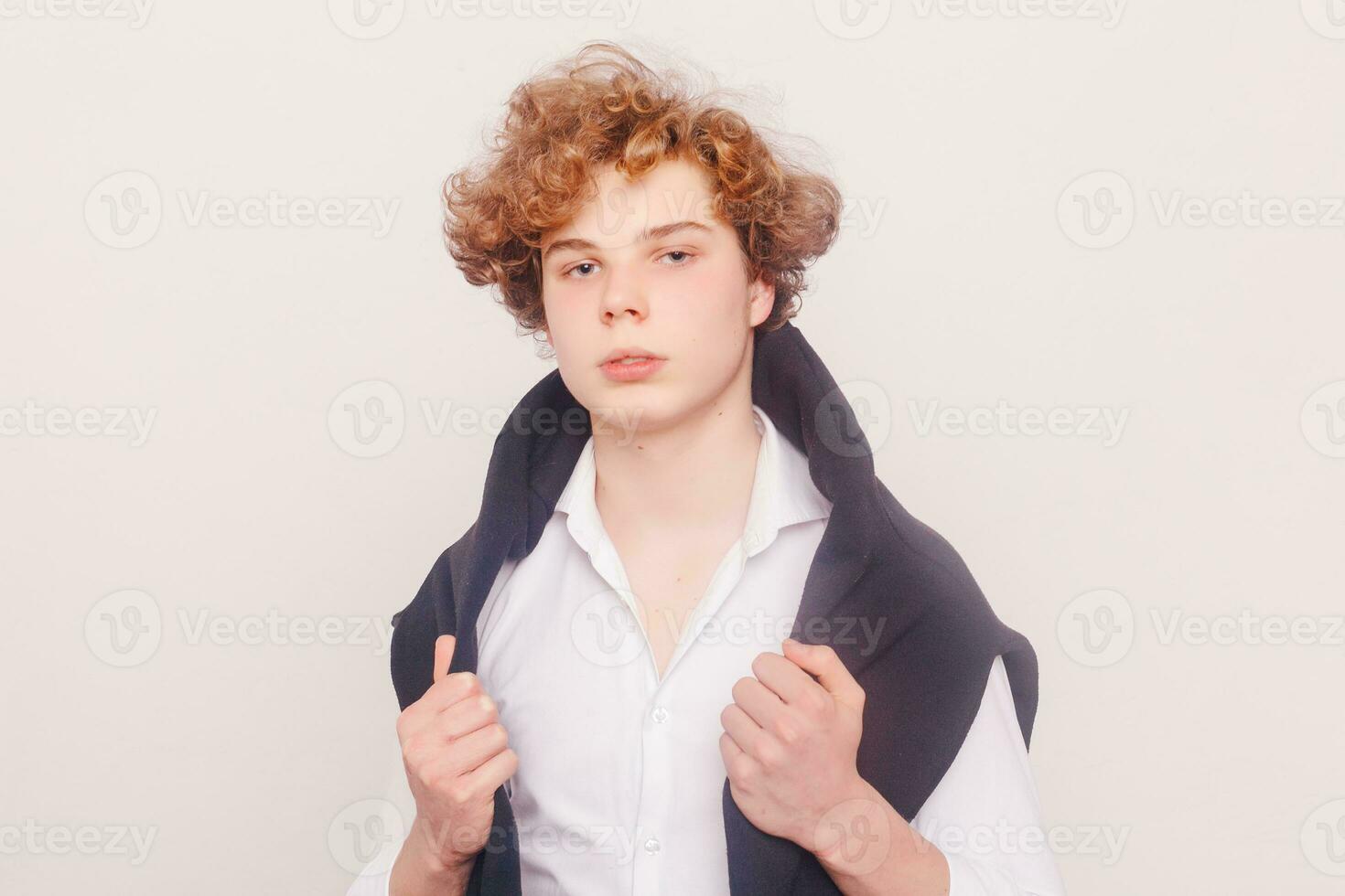 Portrait of young tender redhead teenage photo