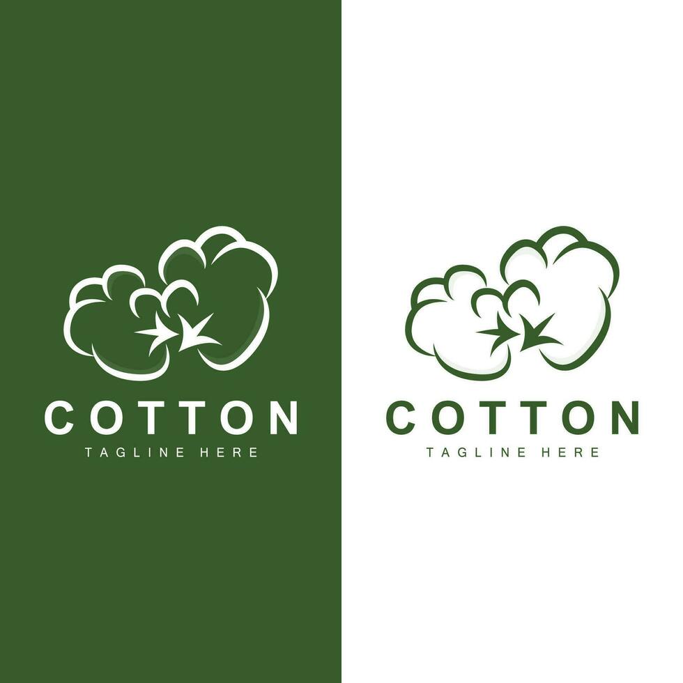 Cotton Logo Plant Design Vector Templet Symbol