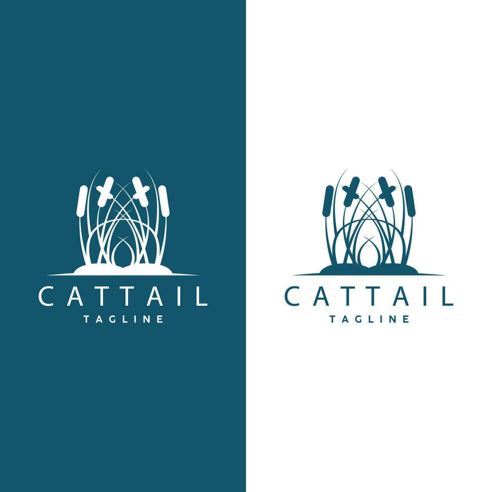 Cattail Logo Design Vector Simple Illustration Symbol Template