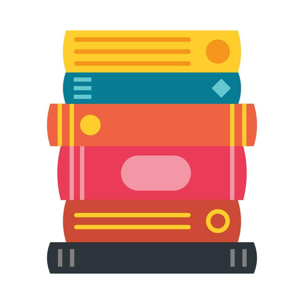 apilar de libros plano ilustración vector