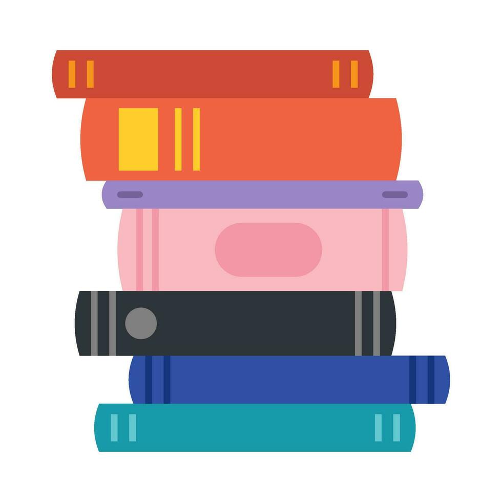 Stack of books flat illustration vector