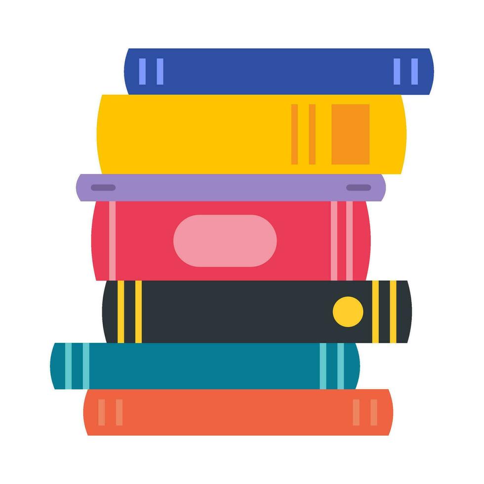 Stack of books flat illustration vector