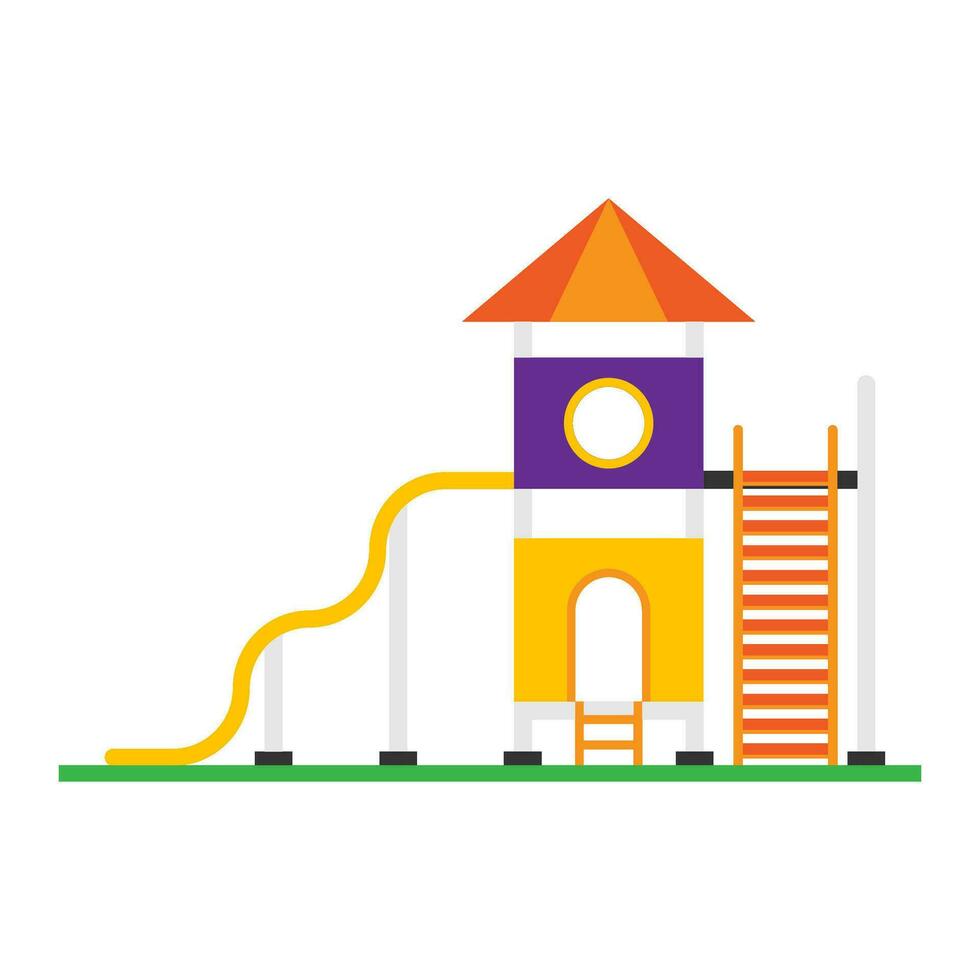 Flat illustration of childrens playground vector