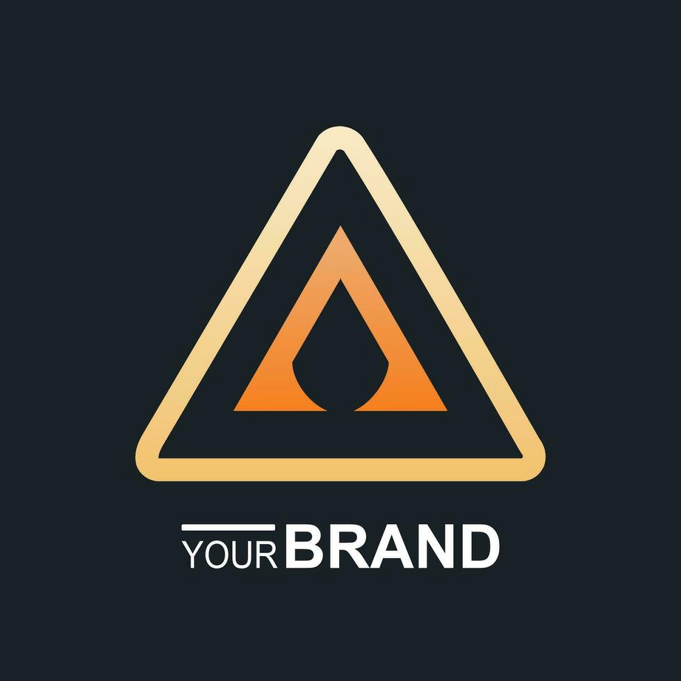 simple and easy to remember logo with orange and gold color composition vector
