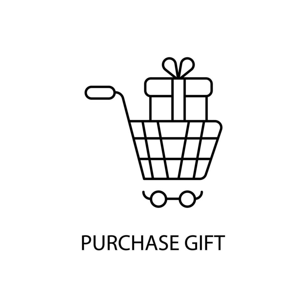purchase gift concept line icon. Simple element illustration. purchase gift concept outline symbol design. vector