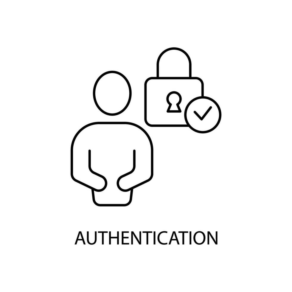 authentication concept line icon. Simple element illustration.authentication concept outline symbol design. vector