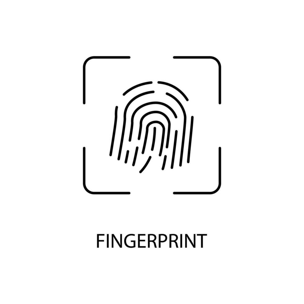 fingerprint concept line icon. Simple element illustration.fingerprint concept outline symbol design. vector