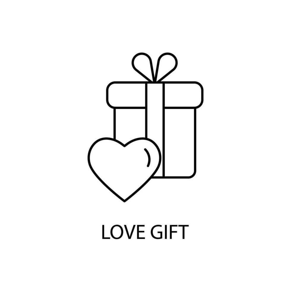 love gift concept line icon. Simple element illustration. love gift concept outline symbol design. vector