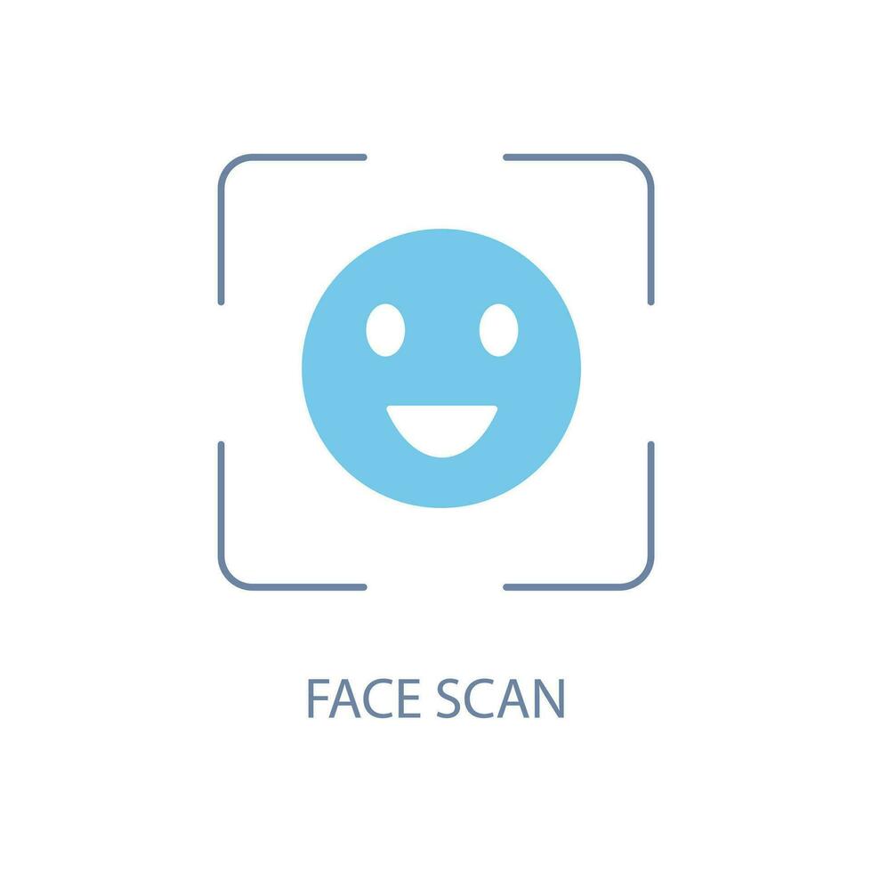 face scan concept line icon. Simple element illustration.face scan concept outline symbol design. vector