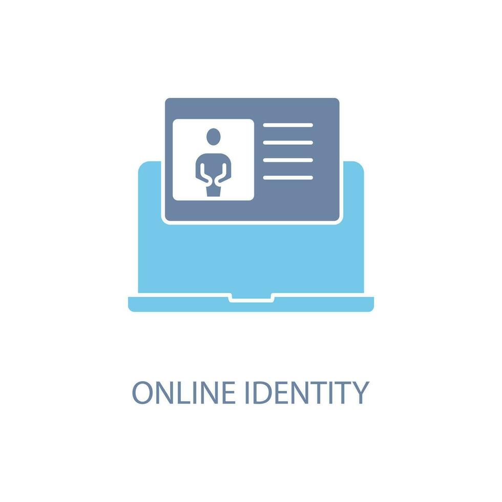 online identity concept line icon. Simple element illustration.online identity concept outline symbol design. vector