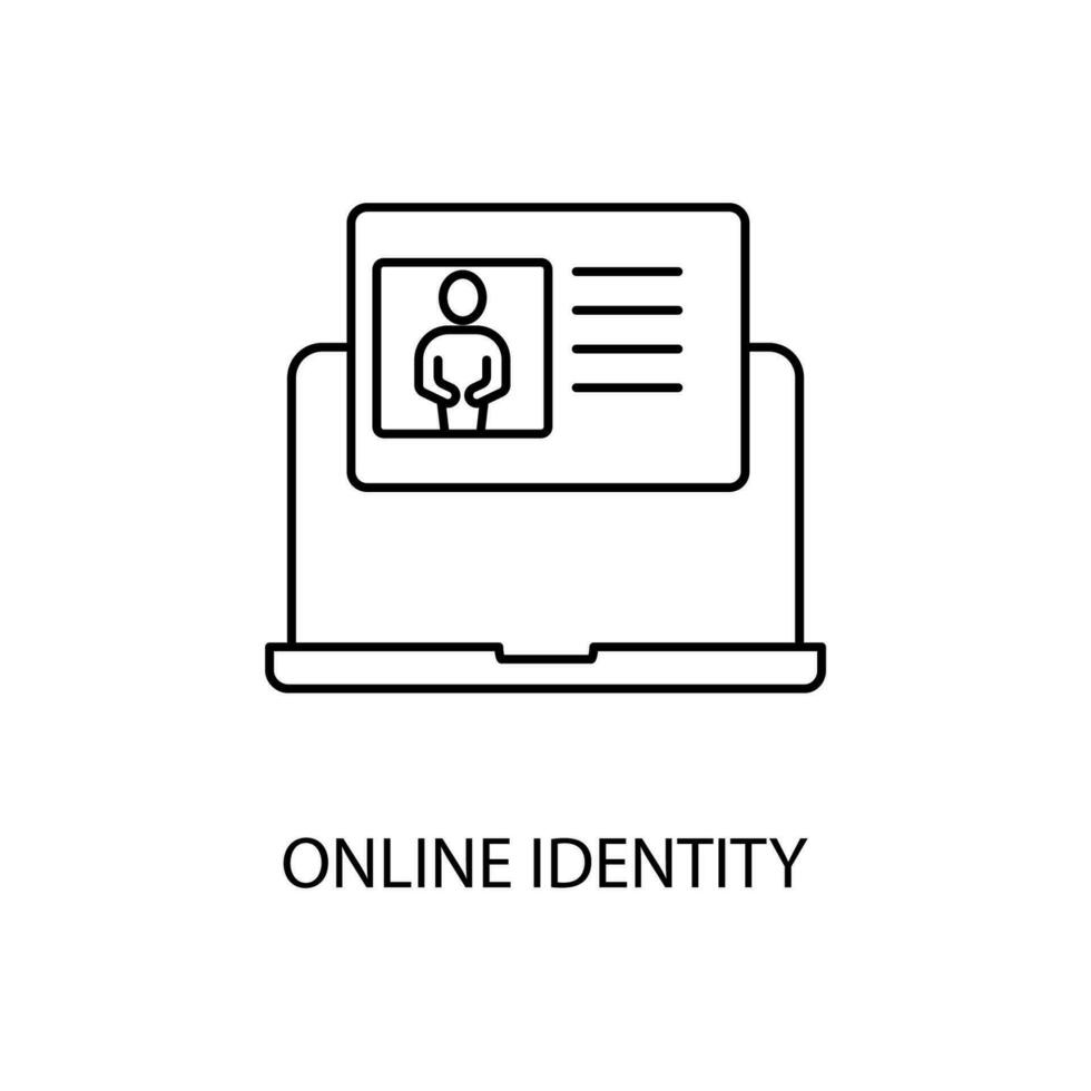 online identity concept line icon. Simple element illustration.online identity concept outline symbol design. vector