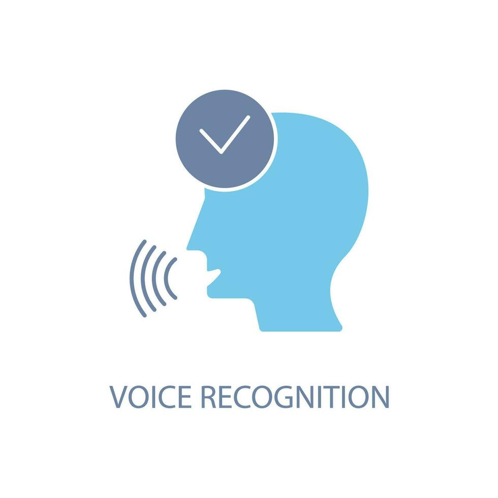 voice recognition concept line icon. Simple element illustration.voice recognition concept outline symbol design. vector