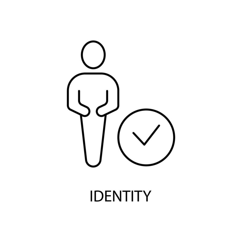 identidad concepto línea icono. sencillo elemento ilustración.identidad concepto contorno símbolo diseño. vector
