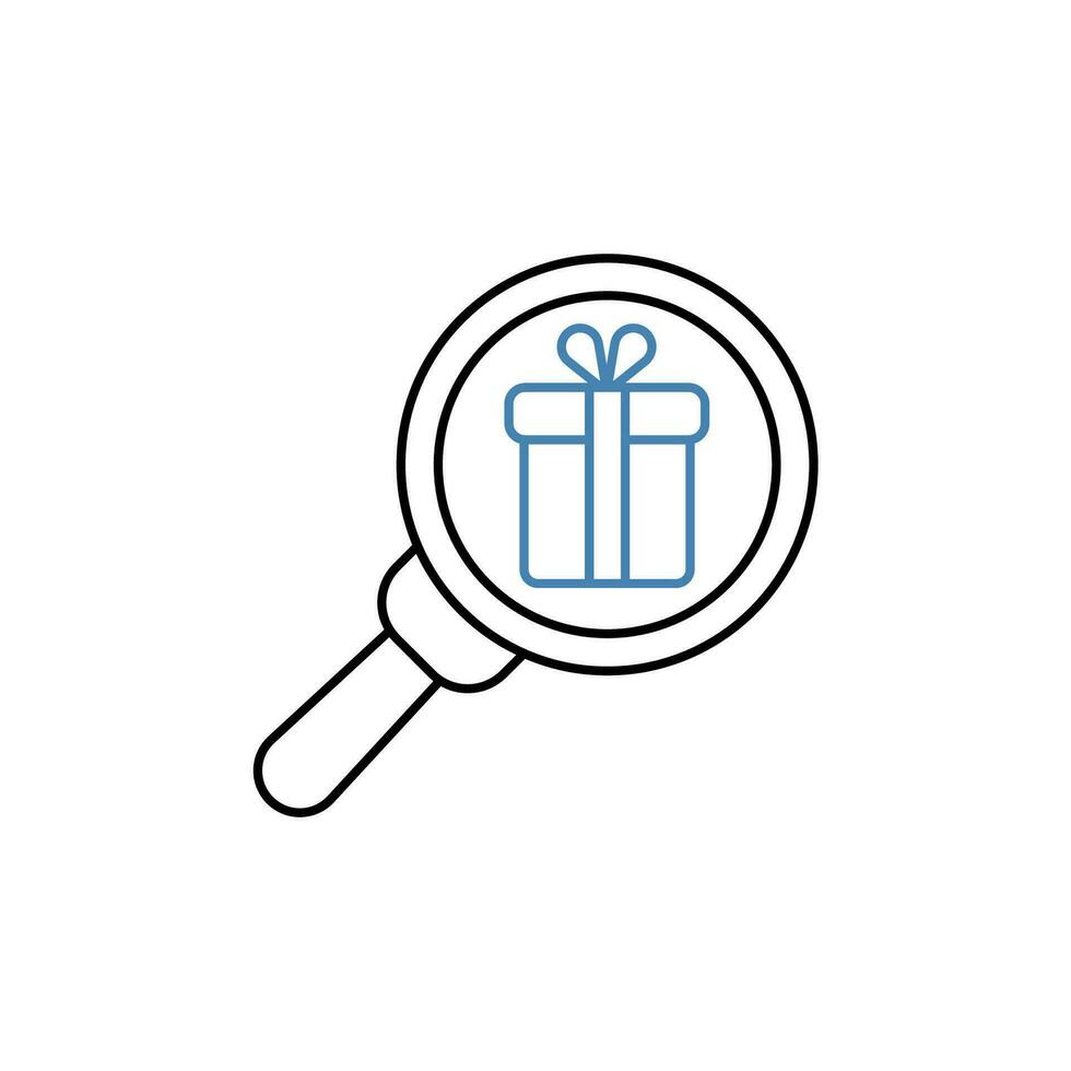 find gift concept line icon. Simple element illustration. find gift concept outline symbol design. vector