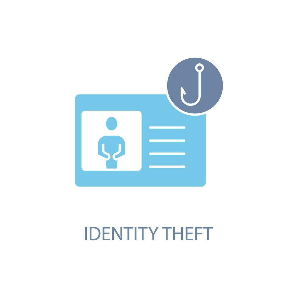Identity theft concept line icon. Simple element illustration.Identity theft concept outline symbol design. vector