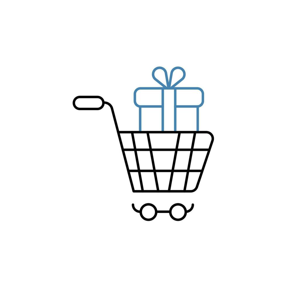 purchase gift concept line icon. Simple element illustration. purchase gift concept outline symbol design. vector