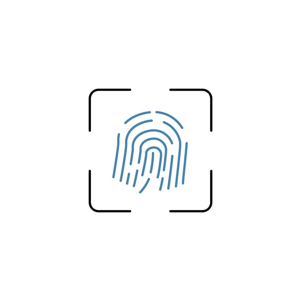 fingerprint concept line icon. Simple element illustration.fingerprint concept outline symbol design. vector