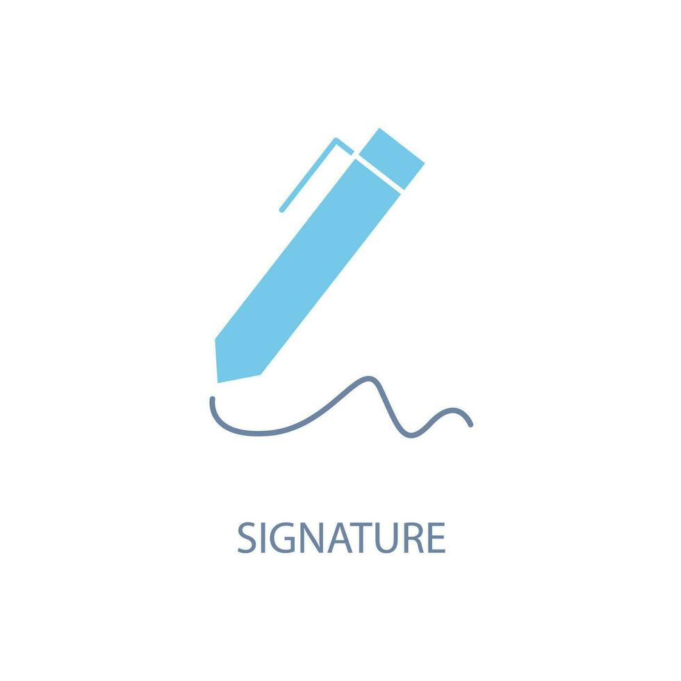 signature concept line icon. Simple element illustration.signature concept outline symbol design. vector