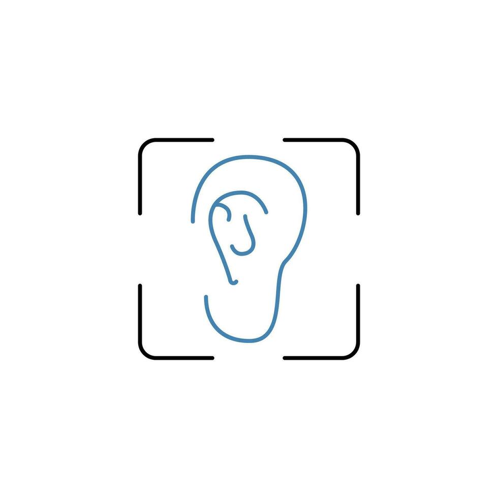 ear recognition concept line icon. Simple element illustration.ear recognition concept outline symbol design. vector