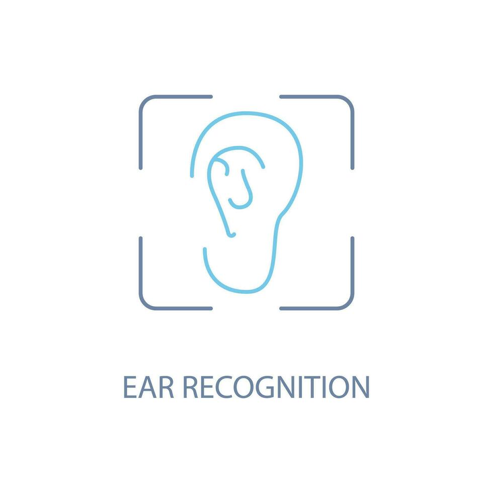 ear recognition concept line icon. Simple element illustration.ear recognition concept outline symbol design. vector