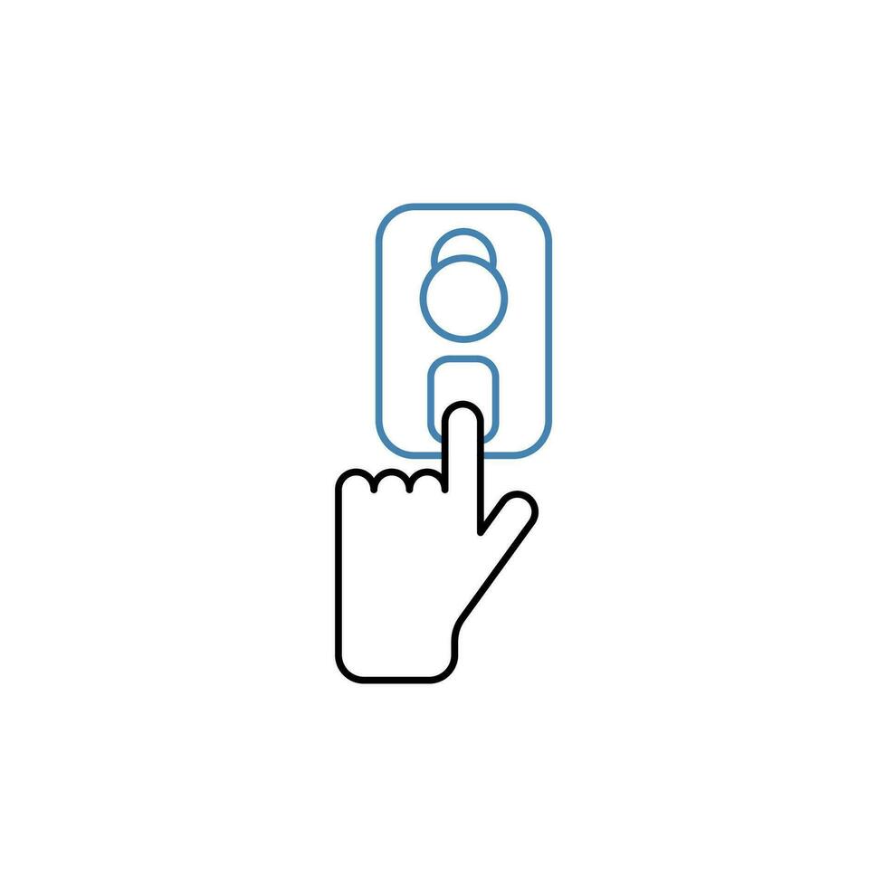 Scan finger concept line icon. Simple element illustration.Scan finger concept outline symbol design. vector